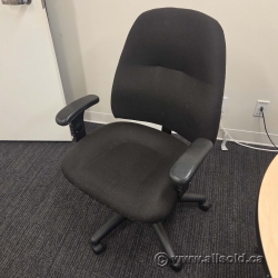 Black Fabric Office Task Chair w/ Adjustable Arms